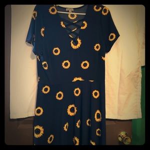 Navy Sunflower Dress